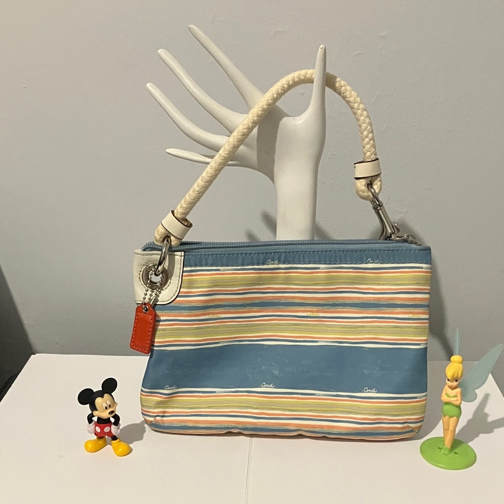 Coach Multicolor Striped Wristlet